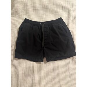Clock House C&A Mens Black Elastic Waist Drawstring Casual Shorts Size P Small